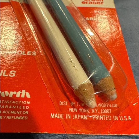 Woolworth Fabric Marking Pencils with Brush Eraser - Black and Blue - Picture 4 of 14